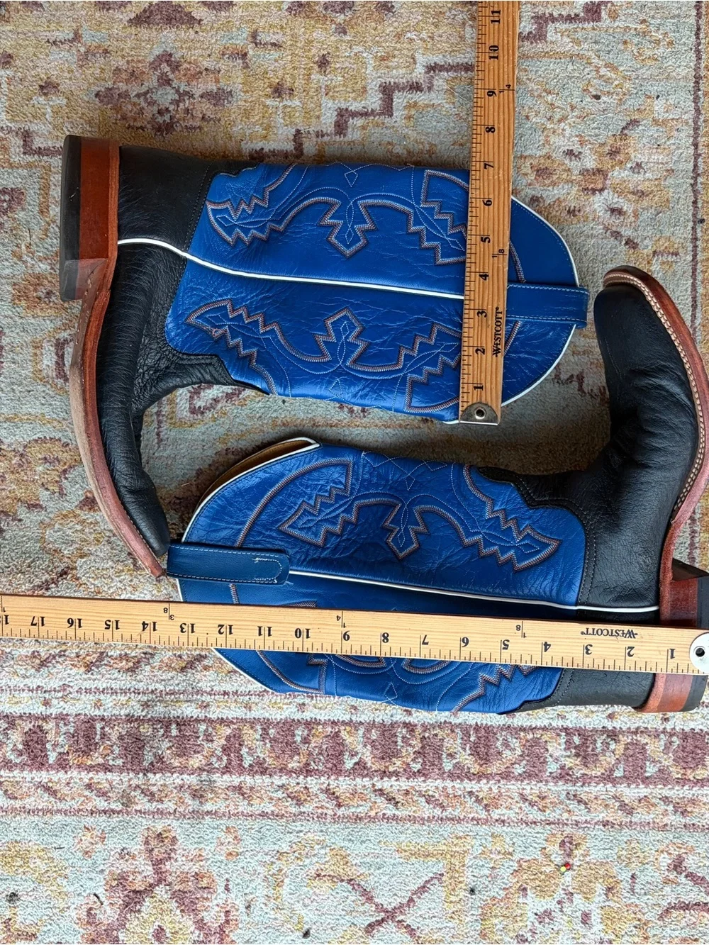 Anderson Bean Exotic Ostrich Leather Cowboy Boots Mens Size 9
